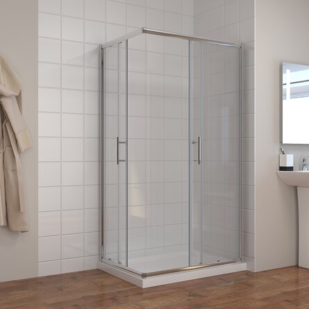 Belfry Bathroom Taplin Rectangular Shower Enclosure With Tray 1850 X